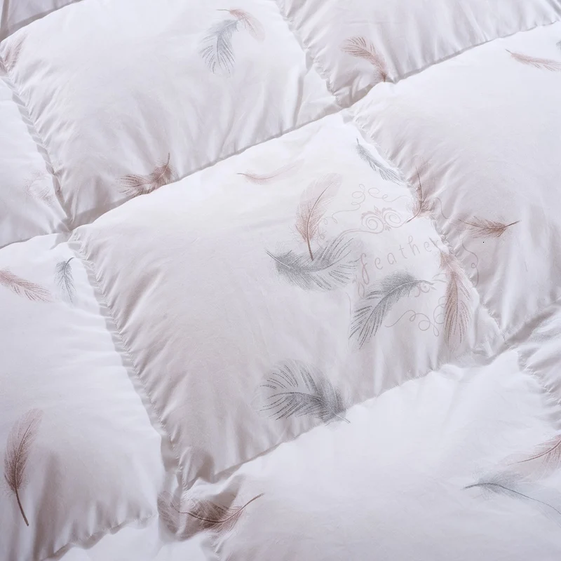 King size, 220x240 см, 4 кг, гусиный пух, зимнее стеганое одеяло, одеяло, наполнитель, перо, с принтом, хлопок, внешняя крышка
