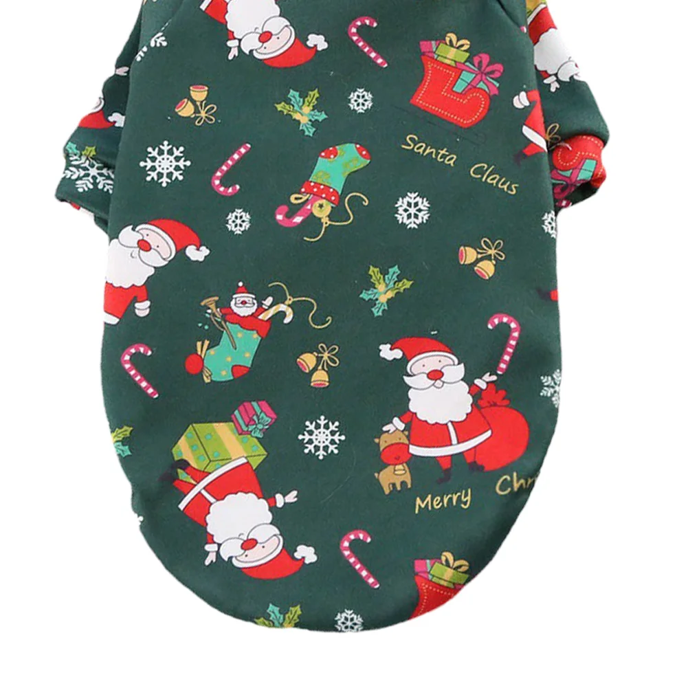 Warm Dog Clothes Christmas Print Puppy Jacket Winter Pet Outfits Supplies Sweater Small Dogs | Дом и сад