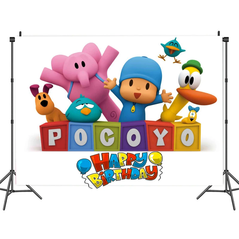 Виниловый фон для фотосъемки с изображением героев мультфильмов Pocoyo украшения