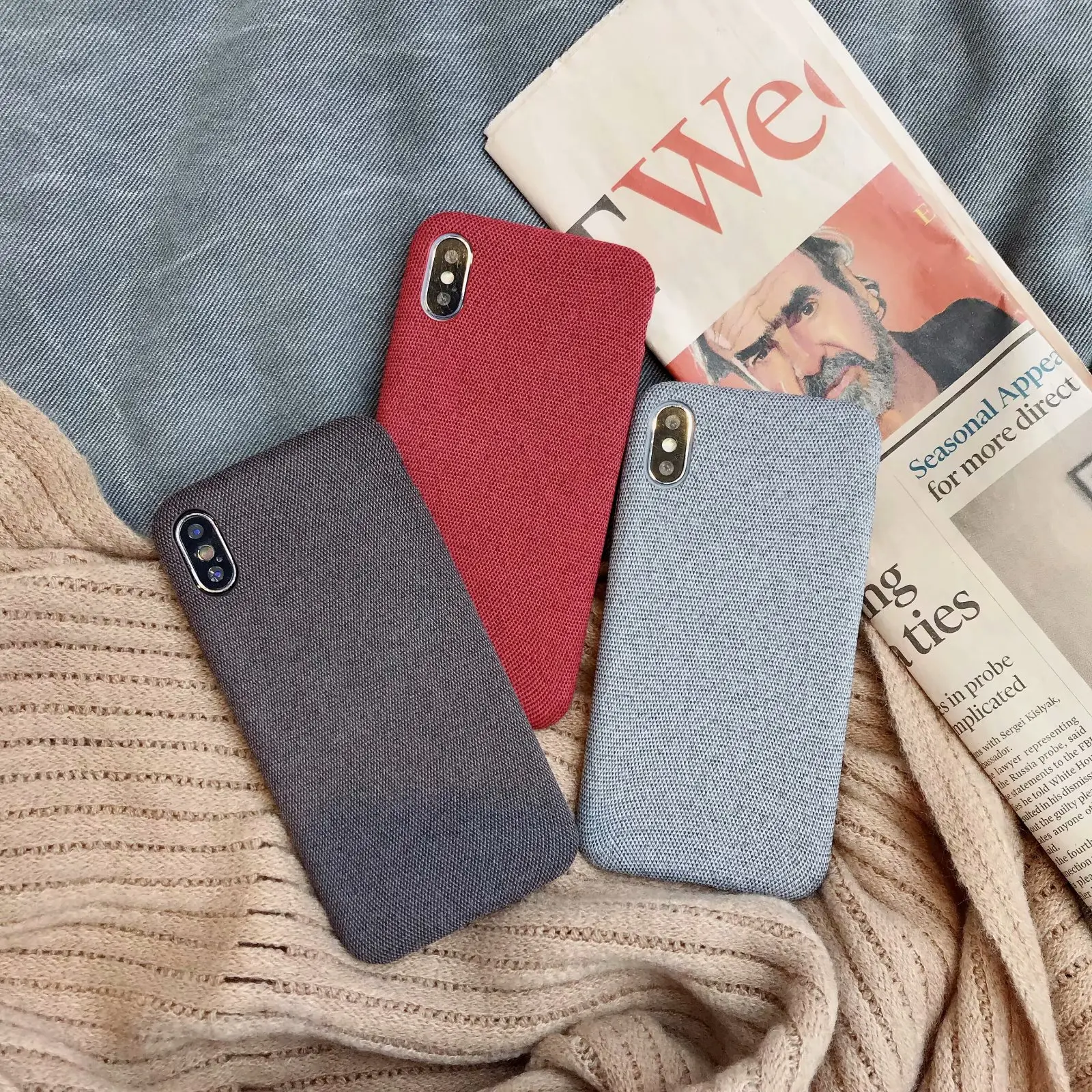 Мягкий ТПУ чехол для Iphone 11 Pro MAX X XR XS 8 7 6S Plus тонкая ткань имитация телефона задняя
