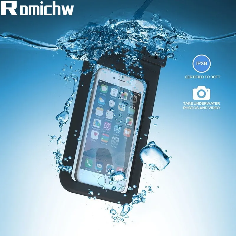 ROMICHW Универсальный Водонепроницаемый Чехол пакет сумка Чехлы для iPhone X Xr Xs XsMax samsung