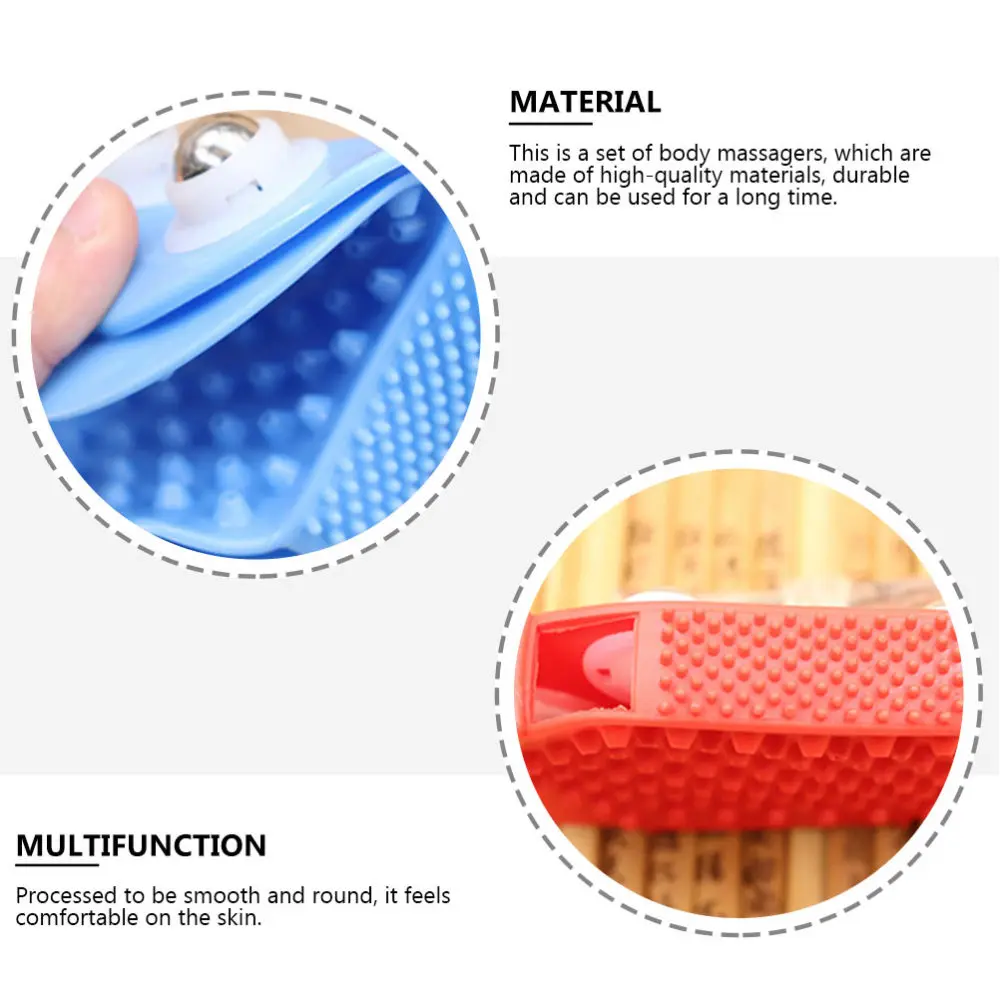 

2Pcs Seven-beads Handheld Body Massagers Steel Roller Massagers for Home