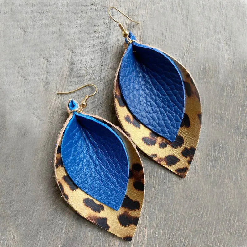 Самые продаваемые Новые леопардовые серьги из двойной кожи на День святого