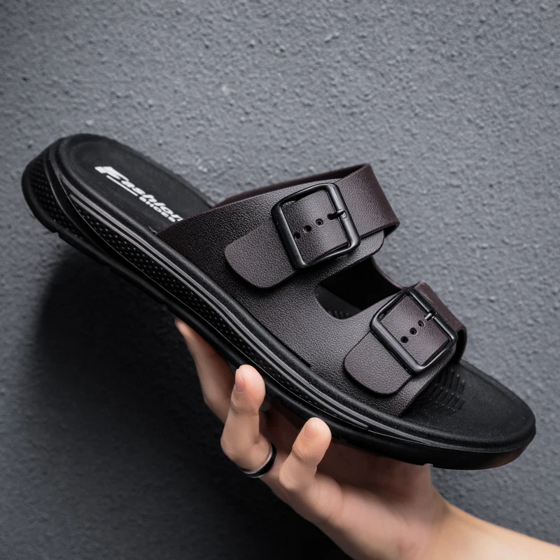 

High Quality Take A Shower Soft Sandals Shoes Men Men's Summer Casual Slippers New 2021 Sandy Beach Non-slip Home Luxury Fashion