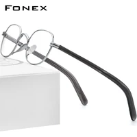 fonex pure titanium eyeglasses frame men retro square prescription glasses women 2021 new vintage myopia optical eyewear f85675
