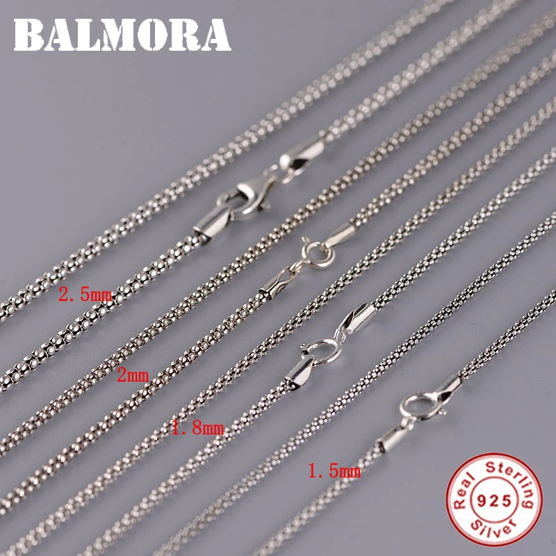 

Цепочка BALMORA Мужская/женская из стерлингового серебра 100% пробы с регулируемой застежкой, классическое ожерелье из стерлингового серебра 925 ...