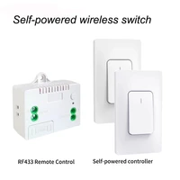 wireless remote control wall light switch 1 gang 2 way push button no battery self powered waterproof power switch home
