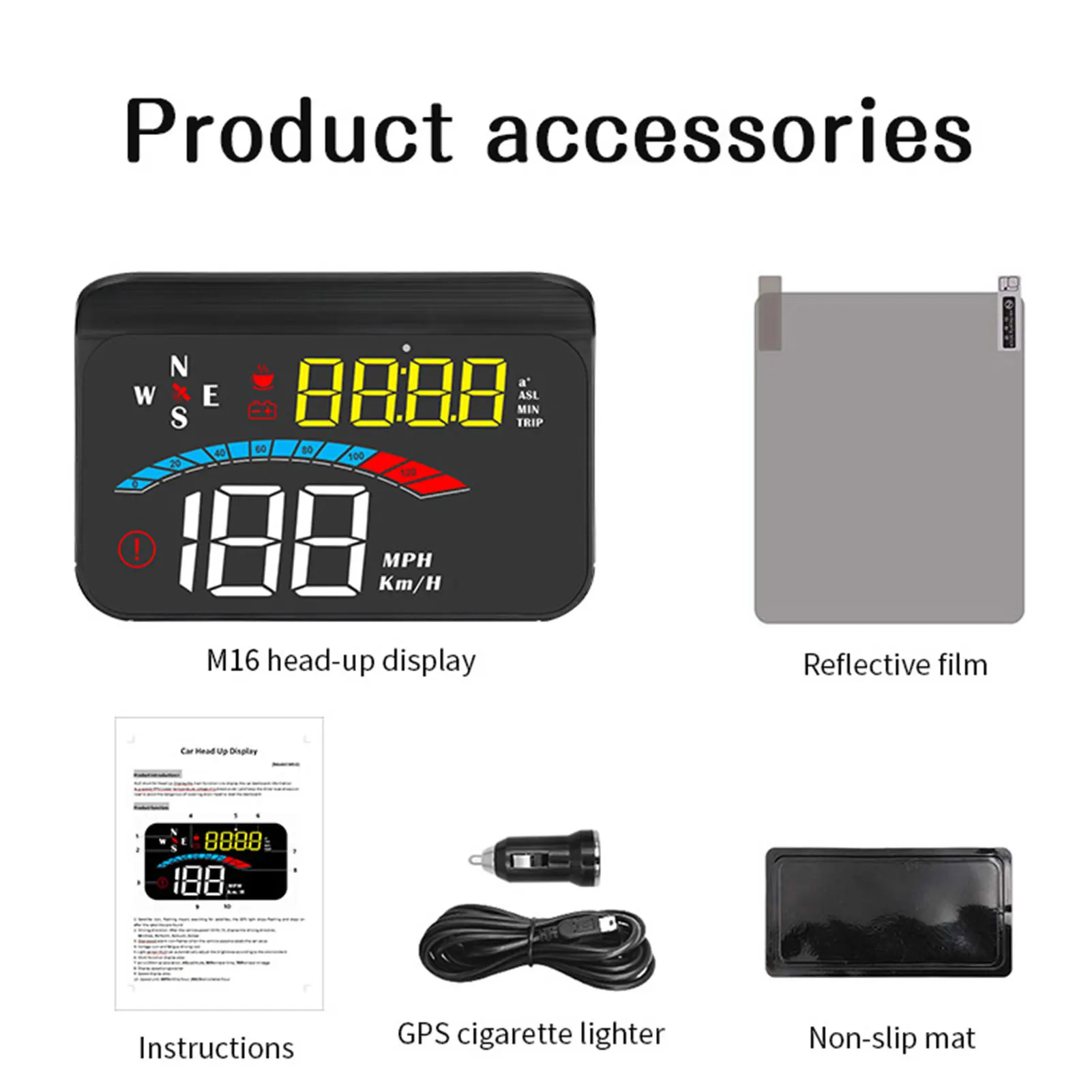 Универсальный автомобильный HUD Дисплей превышение скорости Предупреждение