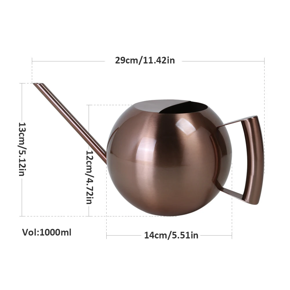 

Gardening Tools Stainless Steel Watering Pot Mini Long Mouth Sprinkling Pot For Indoor Outdoor Greenhouse Plant Watering Bronze