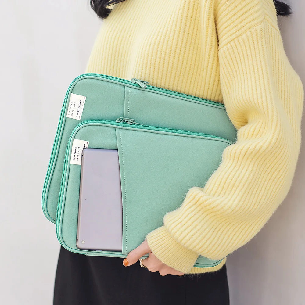 Shouldcat A4 Document Bags Filing Pouch Portable Waterproof Polyester Cloth Organized Tote For Notebooks Pens Computer Stuff Bag