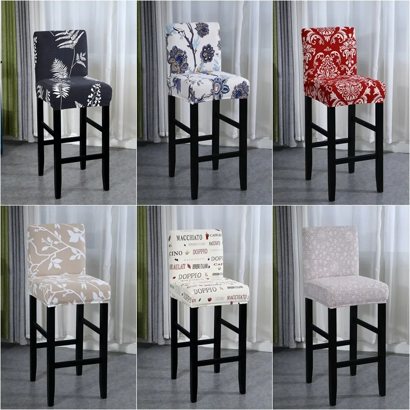 Китайский Стиль чехлы для стульев короткие задний барный спандекс на стулья