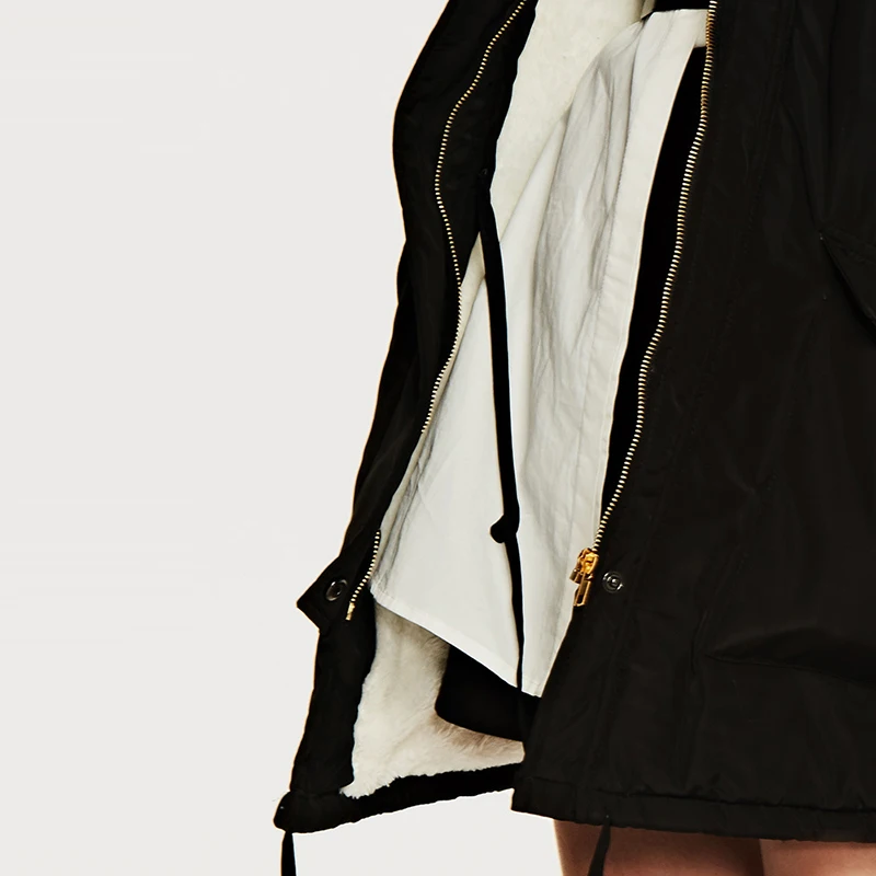 

2019 Winter New Women's Thick Cotton Coat Loose Long Paragraph Large Size Female Cotton Coat Hooded Striped