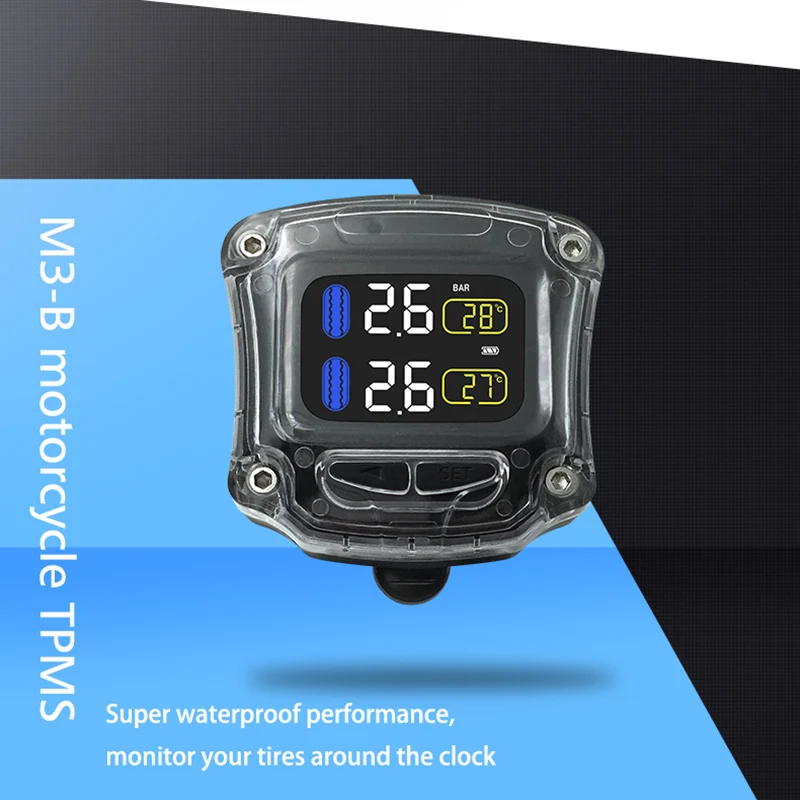 

Motorcycle Tire Pressure Monitoring System TPMS with 2 Sensor for Motor Bike C66
