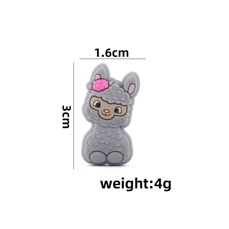 Coskiss-mordedor de silicona con cuentas de oveja para beb&eacute;, chupete masticable de dibujos animados, accesorios para la dentici&oacute;n, sin BPA, 5 uds.-5