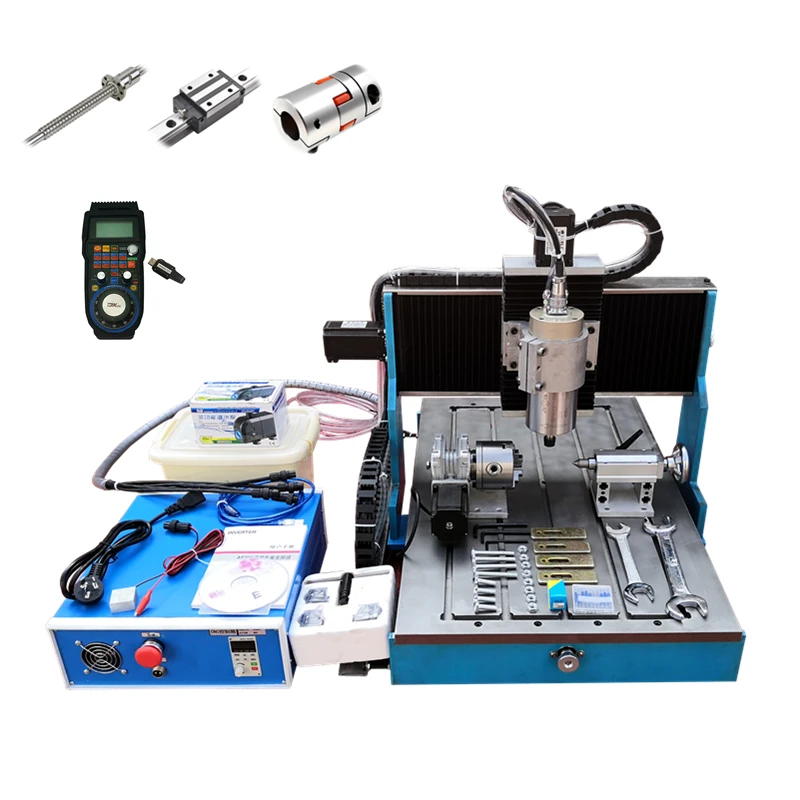 

linear guideway CNC router 6040L 2.2KW USB 3 AXIS / 4Axis Metal Engraving Machine steel table