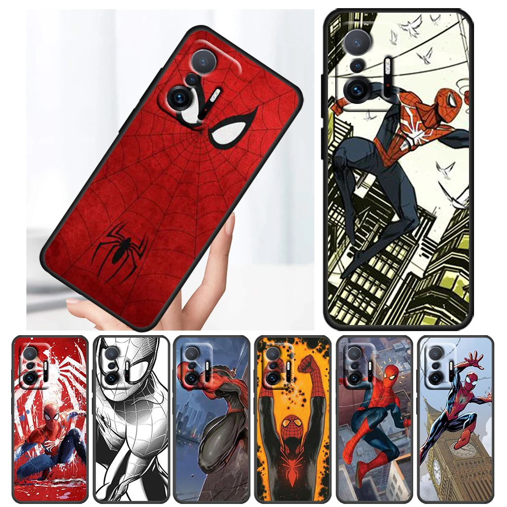

Avengers Spider cool man For Xiaomi Mi 11 10 Ultra 11T 10T Note10 Pro Lite 11i 10i 10S 5G Soft Silicone Black Phone Case Cover