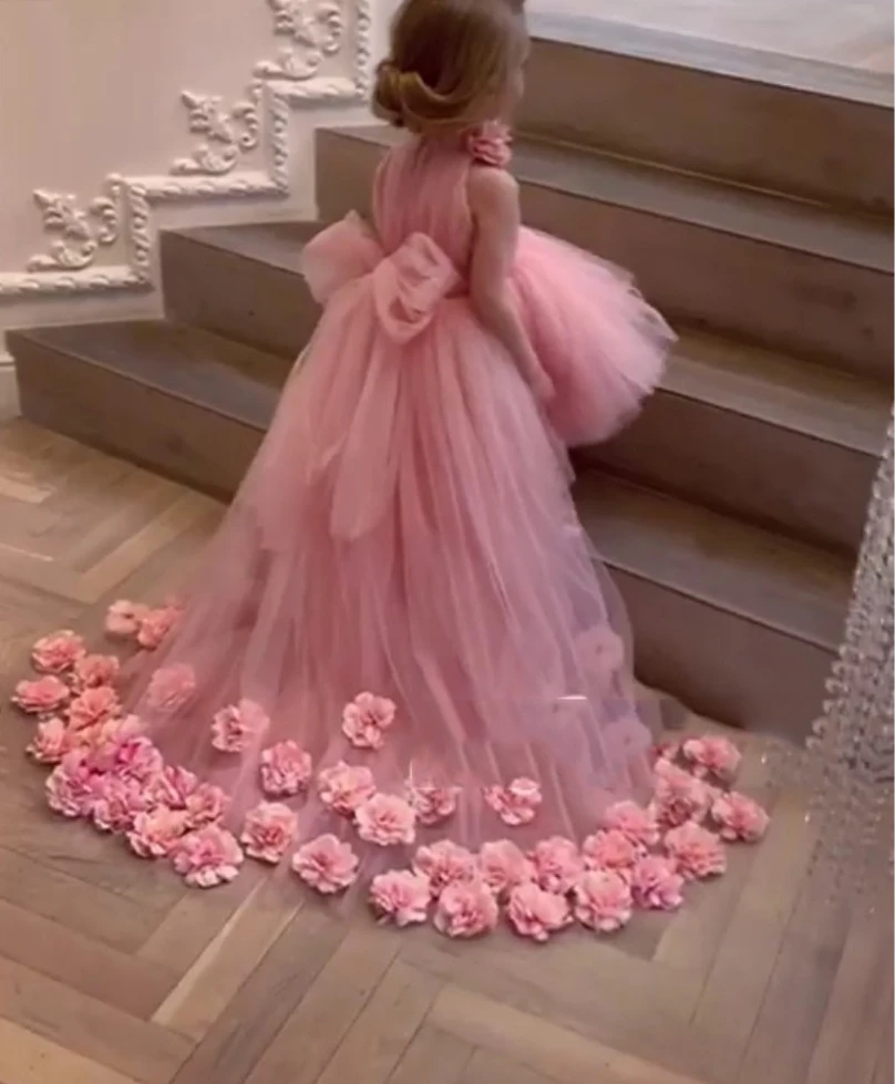 Новинка красивые пышные платья пачки с объемным цветком для девочек фатиновые