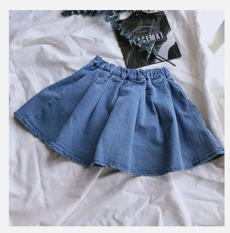 Джинсовая юбка для девочек летняя 2021 модная Милая Детская одежда джинсовая