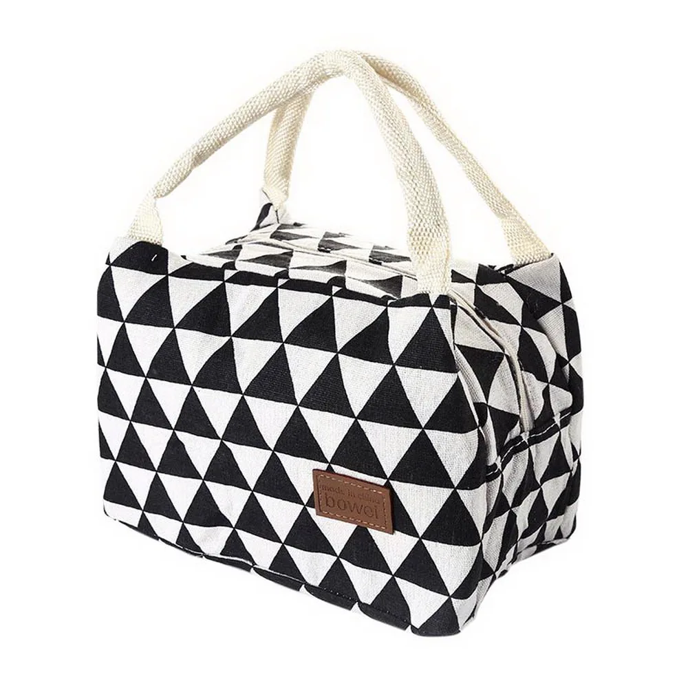 

lunch bag for women Canvas Insulated Waterproof Box Bento Pouch Lunch Container Food Storage Bag Folding Tote For Picnic Travel