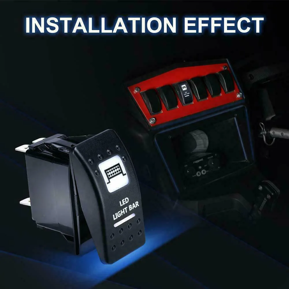 LED Light Bar Switch White ON-OFF Rocker Replacement 12 Volt​ 1pc Practical | Автомобили и мотоциклы