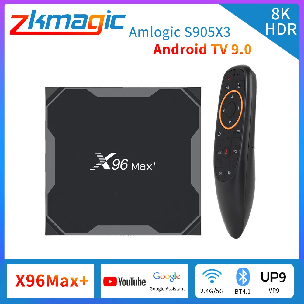 Android 9 0 ТВ коробка X96MAX + 4/32/64GB Смарт 2 4/5 0G Wi Fi Amlogic S905X3 4 ядра 8K видео плеер X96 Max