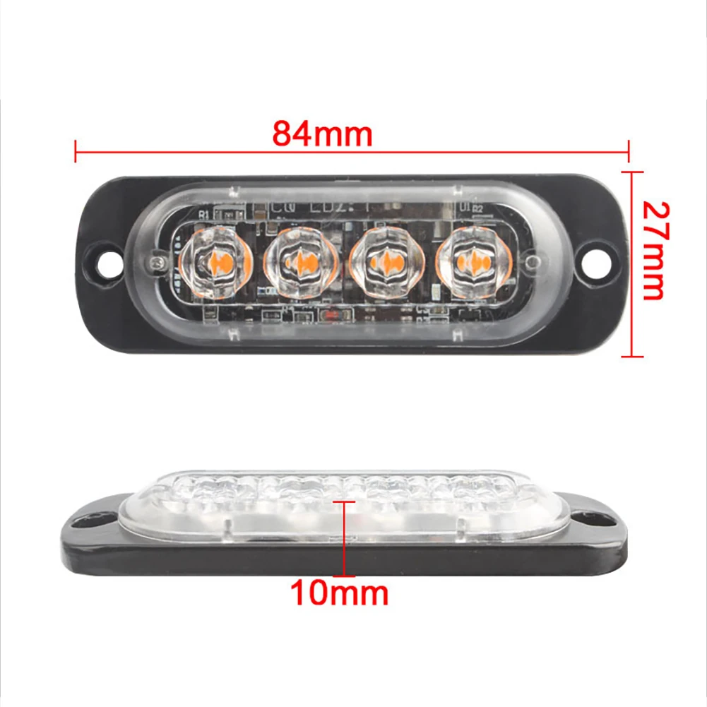 Ультра тонкий 4 автомобильные светодиоды с чипом светодиодный мерцающий