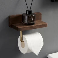 solid wood brass toilet paper holder wall mounted bathroom tissue paper holder bathroom accessories walnut beech body