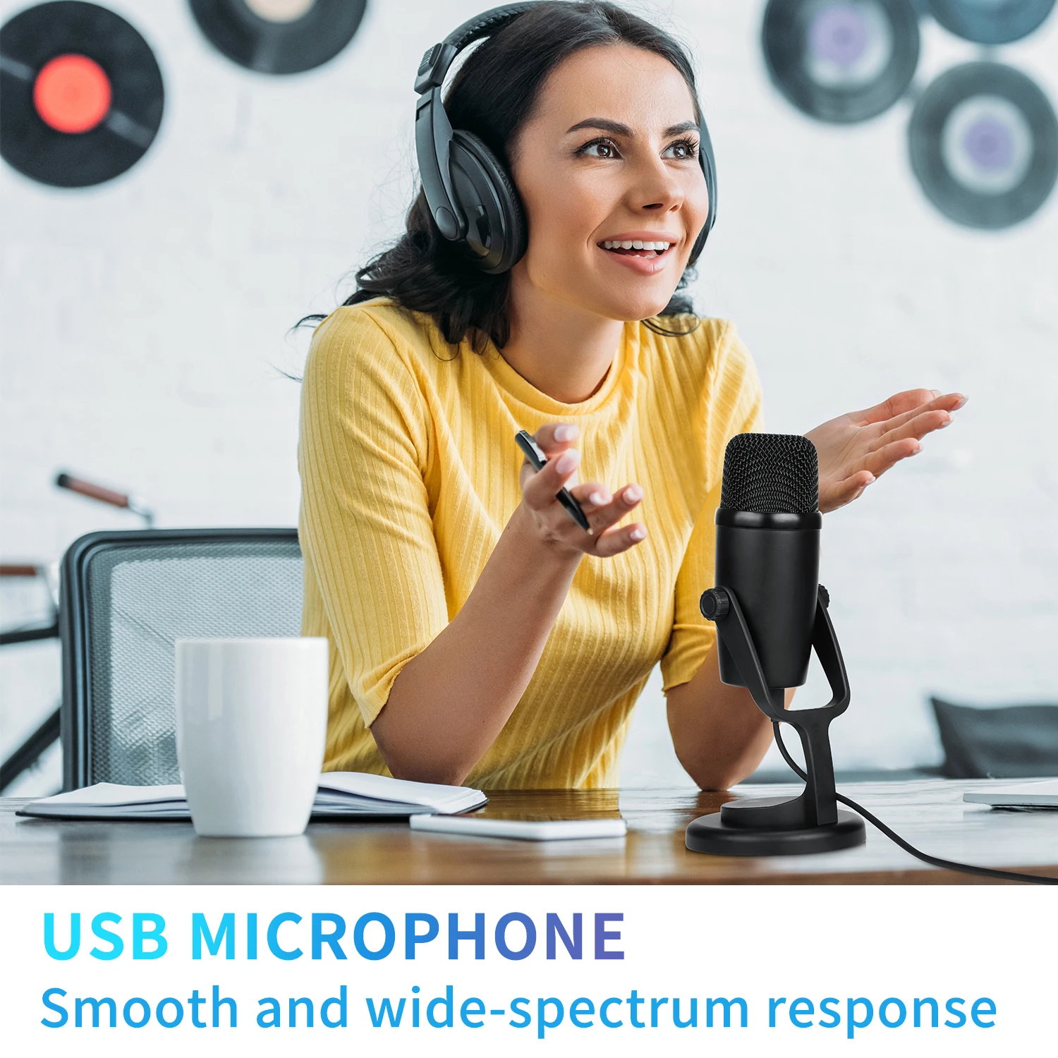 BOYA BY-PM500 настольный микрофон совместимый с компьютерами USB-порт и Type-C смартфон для
