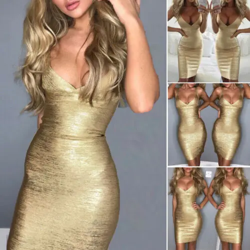 Летнее женское сексуальное платье футляр без рукавов с глубоким v образным