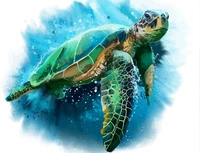 diy 5d poured glue diamond painting kits scalloped edge sea turtle full round with ab drill room decoration canvas painting gift