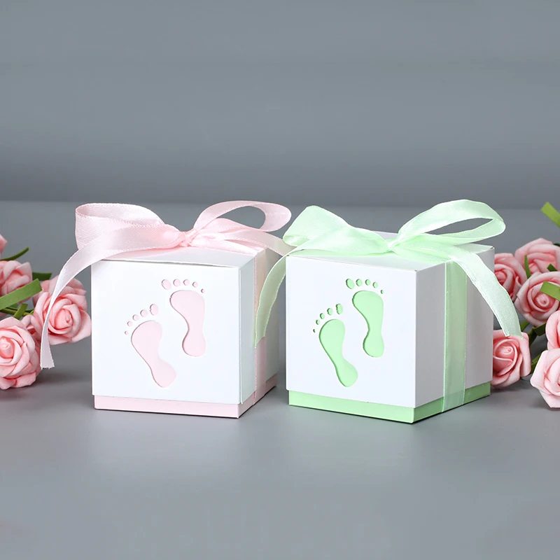 5 шт./лот пустотелая коробка для конфет с узором в виде ступни свадьбы сладкие