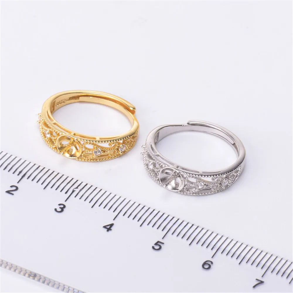 

Fashion S925 Sterling Silver Ring Mountings, Ring Findings, Ring Jewelry Parts Fittings Charm Accessories Jewellery No Pearl