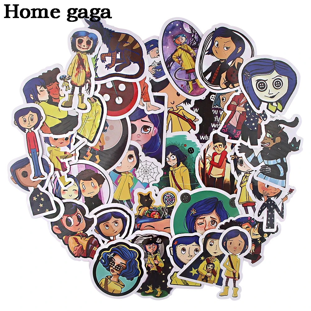 

Wholesale 20 Sets /Lot Coraline Stickers Horror Movies Stickers For Notebook Scrapbooking album Stickers Laptop Stickers D3139