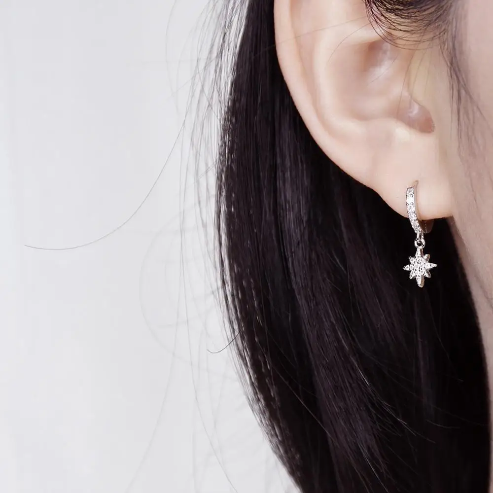 Висячие мини-серьги из стерлингового серебра 925 пробы с цирконом милое ювелирное