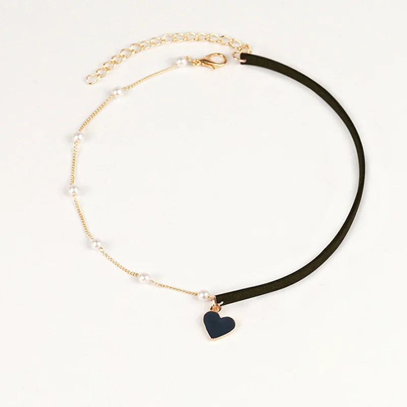 Корейская Летняя мода новый стиль простое Красное сердце любовь жемчуг