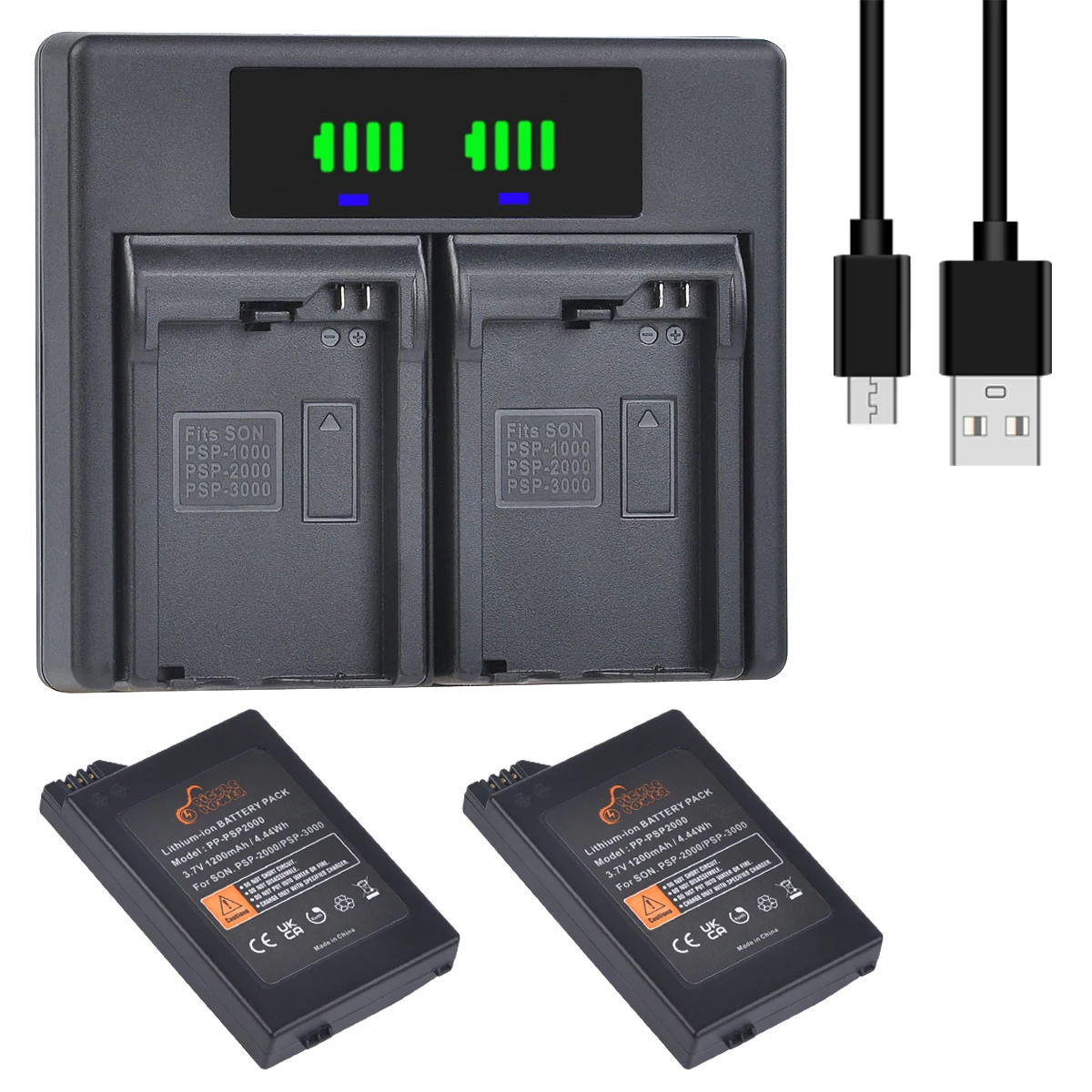 

PSP 2000 Battery for Sony PSP2000 PSP3000 PSP S110 Controller + Dual Charger