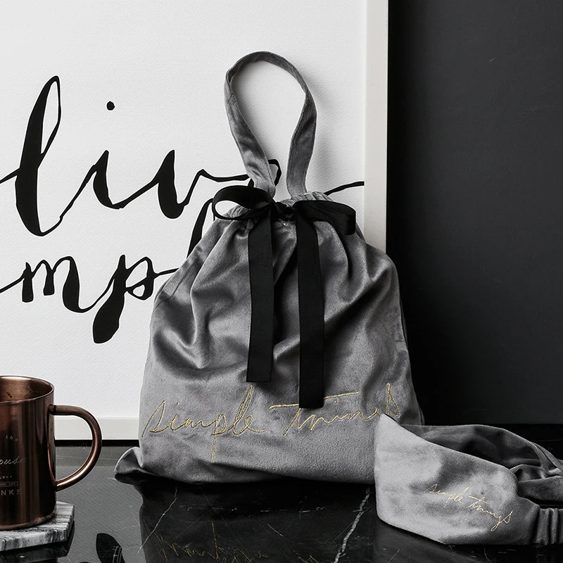 Сумка для хранения бархатная сумка чеков комплект с карманом на шнурке