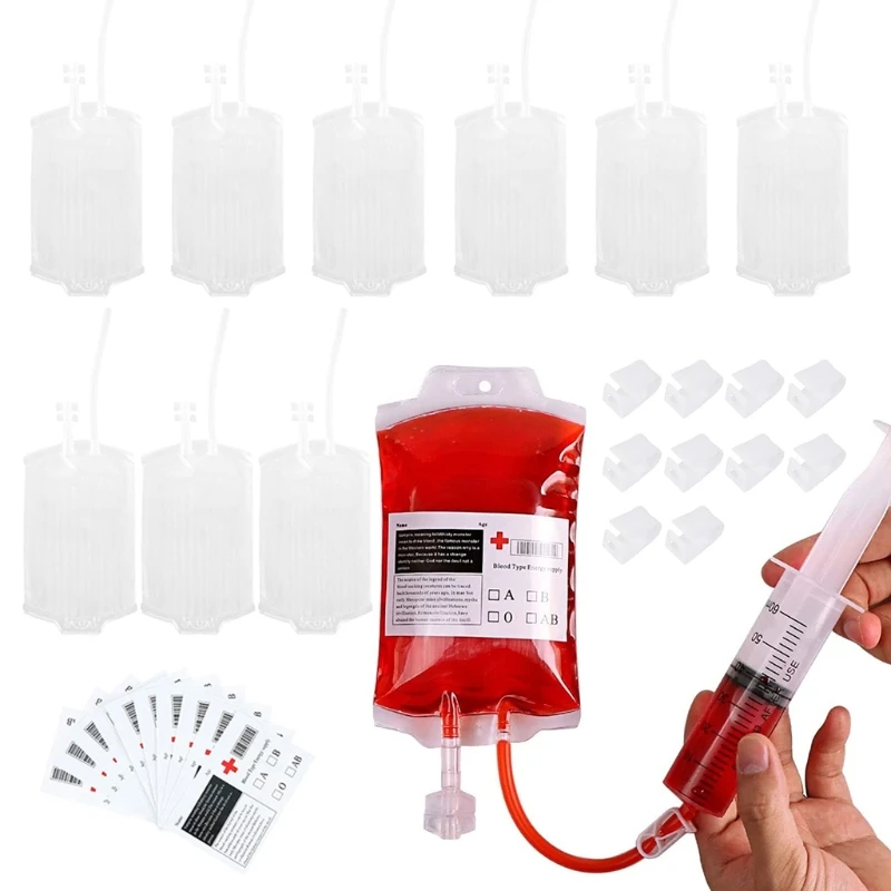 

D0AD прозрачный пакет для крови, пакет для напитков, набор для фруктового сока, украшение на Хэллоуин