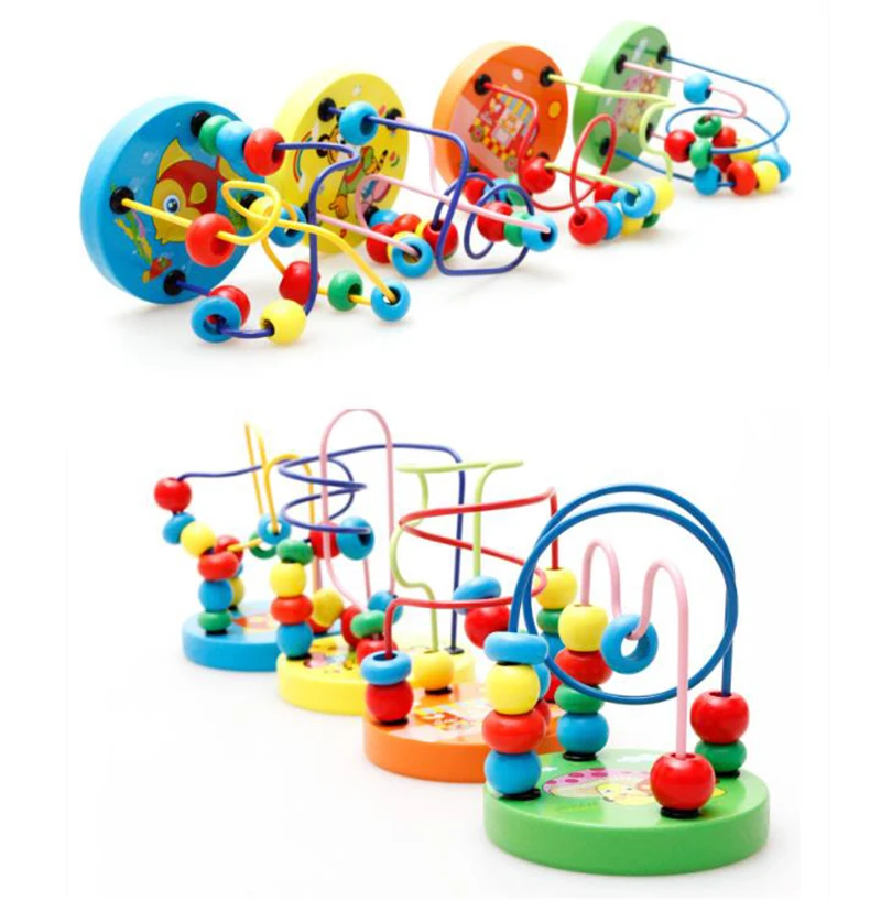 Монтессори Каталка детская Деревянный лабиринт на колесиках бизиборд для детей