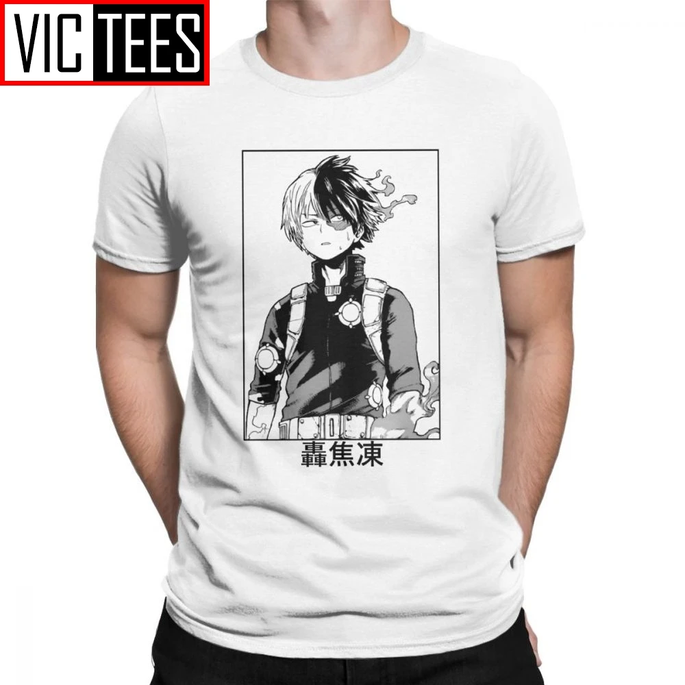 Todoroki Shoto My Hero моя Академия футболки для мужчин Boku No Топ японское аниме хлопковая