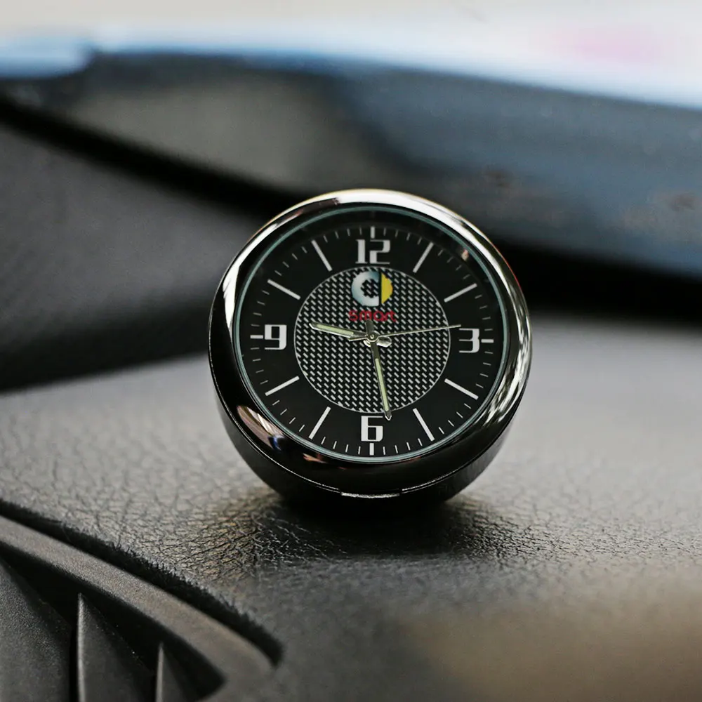 

Car Styling Dashboard Ornament Clock Auto Watch Outlet Clip Interior Decoration For Smart 451 453 fortwo forfour Car Accessories
