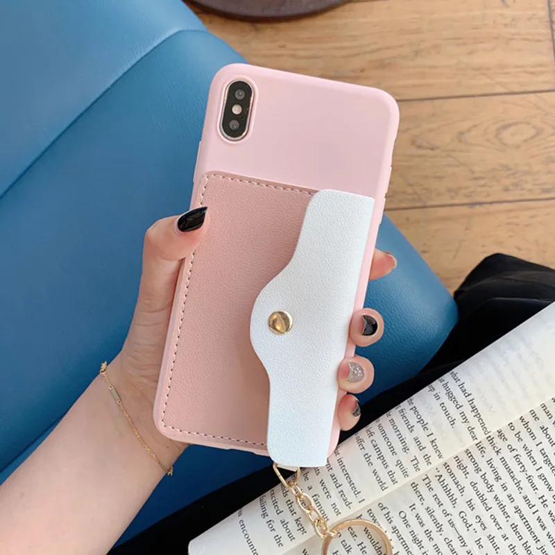 Модные с карманом для карт милый чехол конфетного цвета для huawei Nova 5i 5 4 3i P30 P20 Коврики 10 20 Honor 8X Max 8A 9 9X10 20 Pro Lite