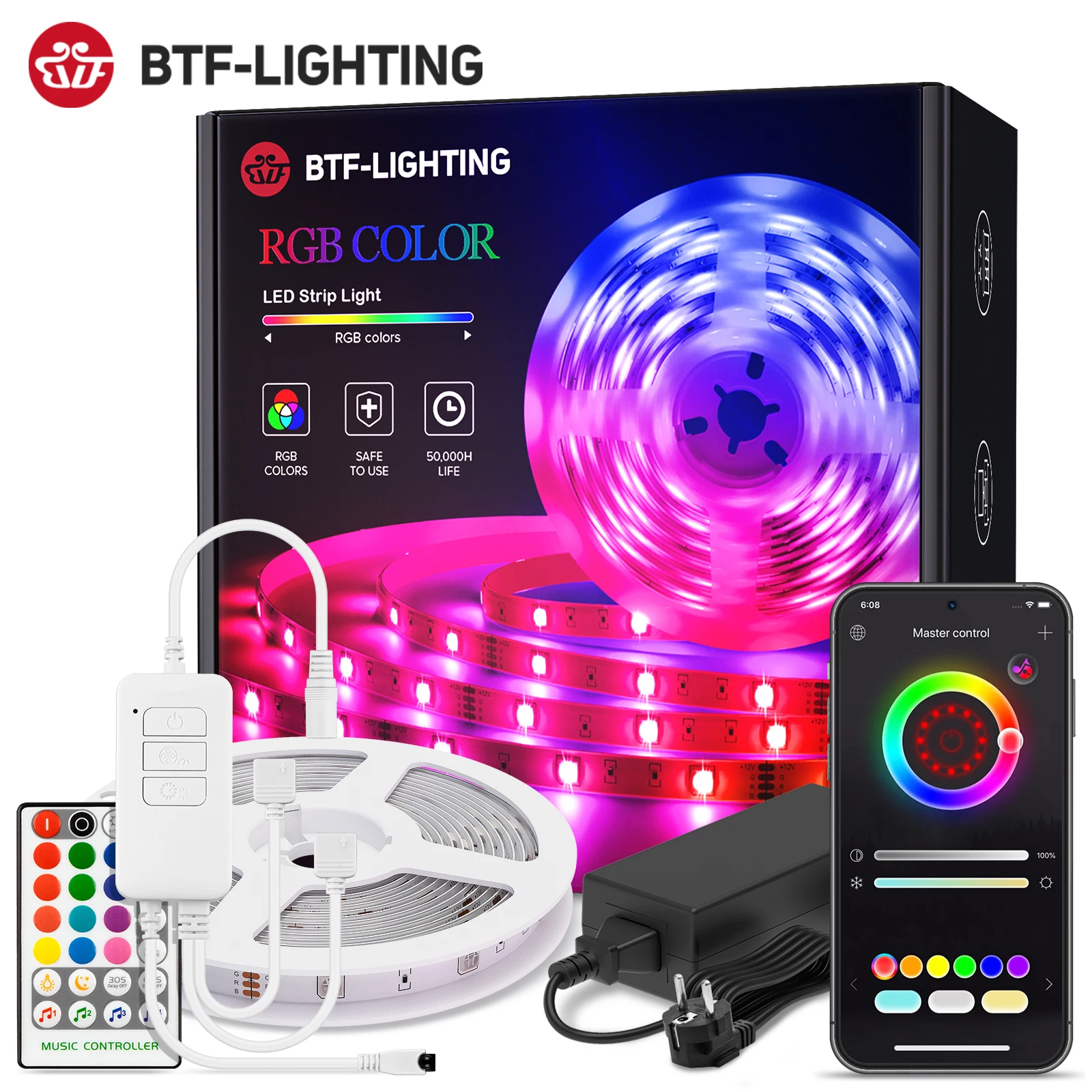 Музыка Светодиодный светильник полосы комплект Bluetooth APP с ИК 28 клавиш rgb пульт 5050