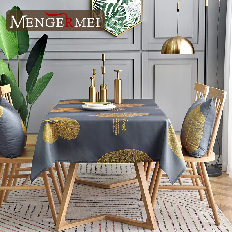 MENGERMEI роскошные золотые скатерти с узором &quotЛистья&quot Лидер продаж
