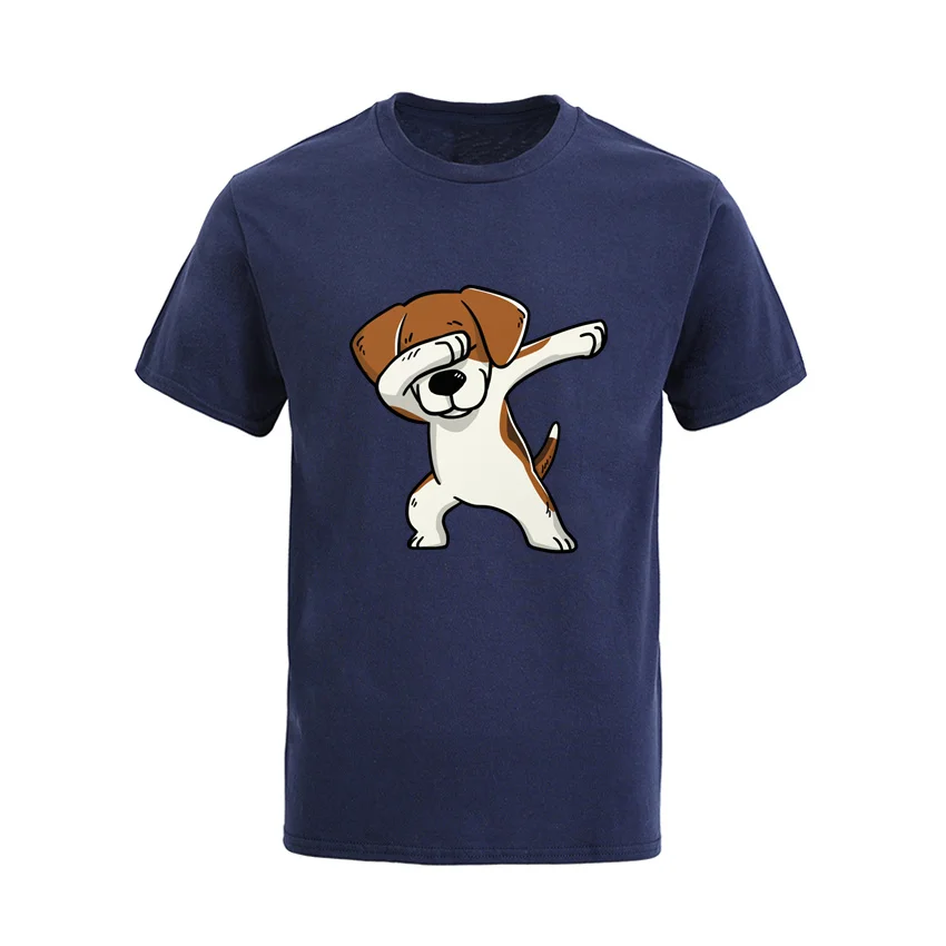 

Dabbing Beagle Funny Beagle Dog Fashion Short-Sleeve T-Shirts 100% Cotton T Shirts Men's Crew Neck Comic Tee Shirt