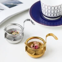 gold mesh tea infuser reusable tea strainer metal cup strainer teapot stainless steel loose tea leaf spice filter drinkware tool