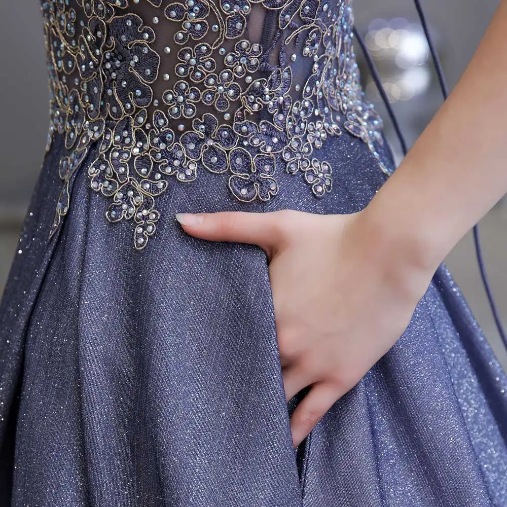 

Sexy Gradient Prom Dresses Long Spaghetti See Through Sparkly Crystal Women Evening Gown 2020 New De Soiree Evening Dresses