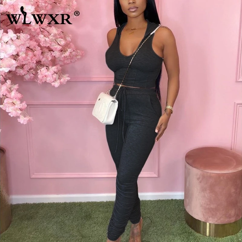 Повседневные неоновые летние наряды WLWXR комплект из 2 предметов женский