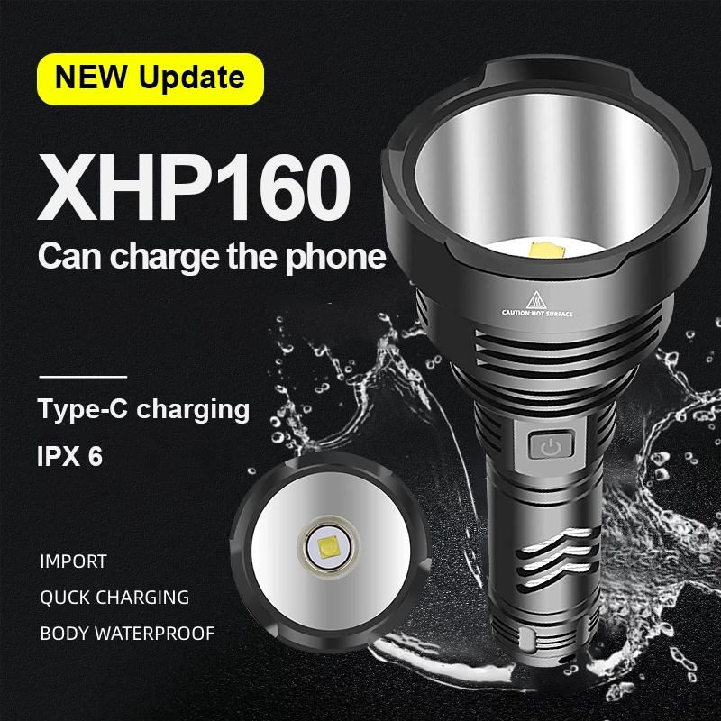 Aliexpress - XHP160 Powerful Led Flashlight Super Bright Outdoor Led Torch Light Rechargeable High Power Tactical Flash Light XHP90 Hand Lamp