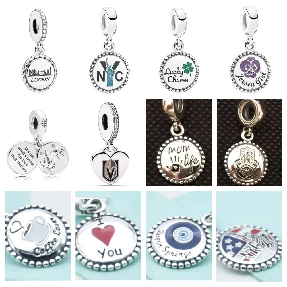 

PDD DZ 11 925 Sterling Silver Spring New Charm Pendant with DIY Bracelet Necklace Jewelry Gift Carving Suitable for Women